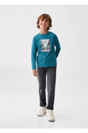 تی شرت آبی پسرانه مانگو 57087746