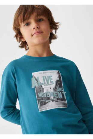 تی شرت آبی پسرانه مانگو 57087746