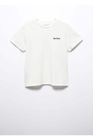 تی شرت سفید زنانه مانگو 57005979