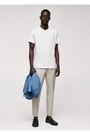 تی شرت آبی مردانه مانگو 57010794