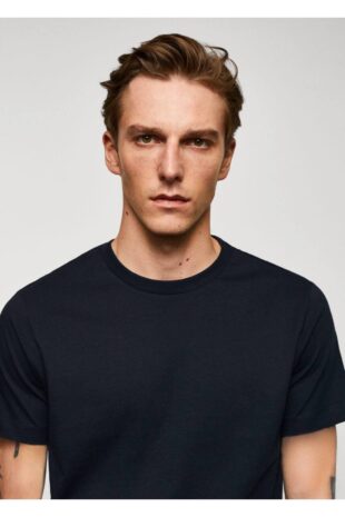 تی شرت لاجورد مردانه مانگو 57010795