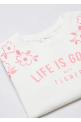 تی شرت سفید دخترانه مانگو 57024431