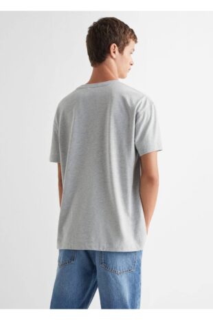 تی شرت خاکستری مردانه مانگو 57067721