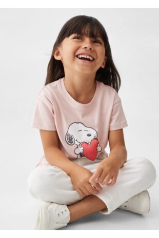 تی شرت صورتی دخترانه مانگو 57002525