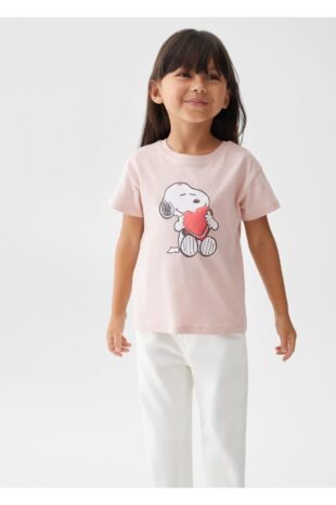 تی شرت صورتی دخترانه مانگو 57002525