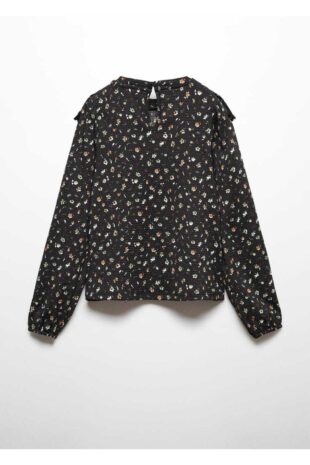 تی شرت سیاه دخترانه مانگو 57076030