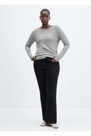 تی شرت خاکستری زنانه مانگو 57098266