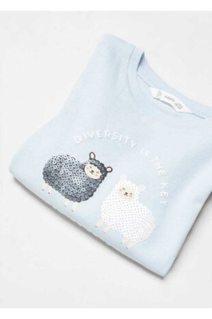 تی شرت آبی دخترانه مانگو 57045147