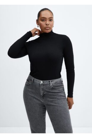 تی شرت سیاه زنانه مانگو 57057730