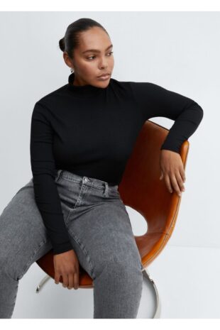 تی شرت سیاه زنانه مانگو 57057730