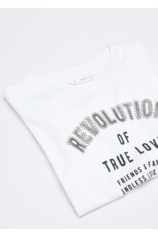 تی شرت سفید دخترانه مانگو 57073273