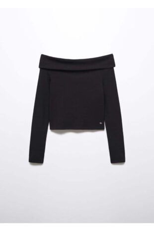 تی شرت سیاه زنانه مانگو 57004031