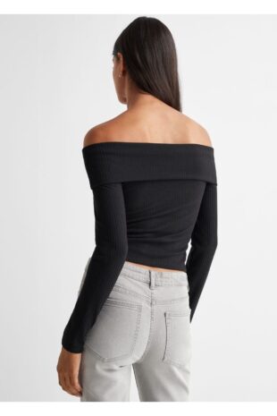 تی شرت سیاه زنانه مانگو 57004031