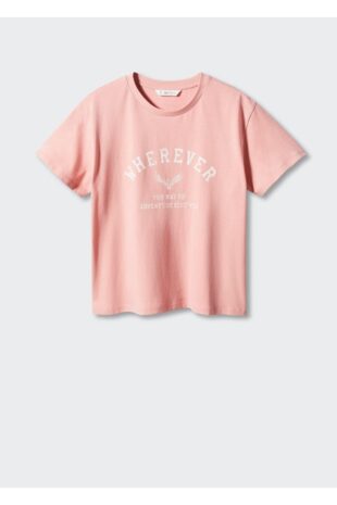 تی شرت صورتی زنانه مانگو 57002889