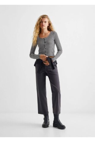 تی شرت سیاه زنانه مانگو 57026724