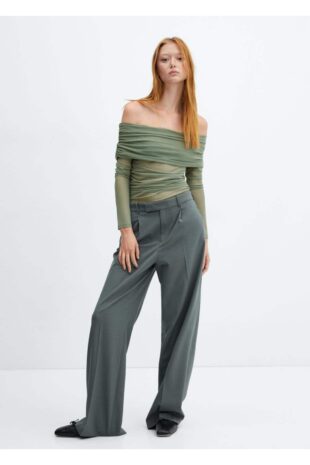 تی شرت سبز زنانه مانگو 57027758