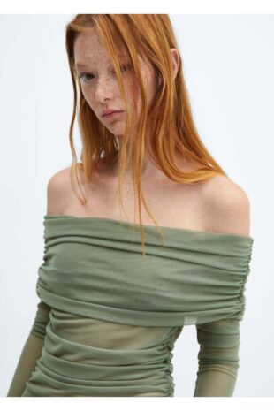 تی شرت سبز زنانه مانگو 57027758