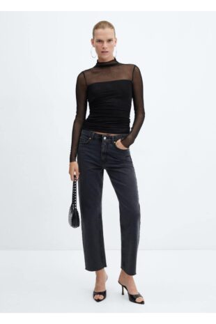 تی شرت سیاه زنانه مانگو 57067732