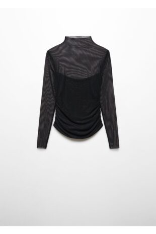 تی شرت سیاه زنانه مانگو 57067732