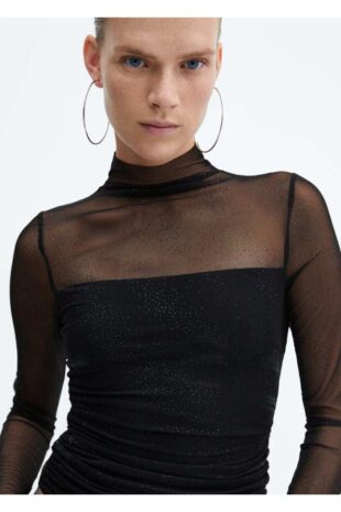 تی شرت سیاه زنانه مانگو 57067732