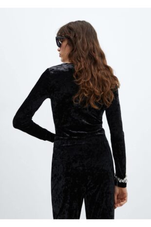 تی شرت آبی زنانه مانگو 57019117