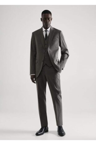 کت خاکستری مردانه مانگو 57010678