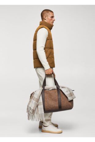 کت قهوه ای مردانه مانگو 57076709