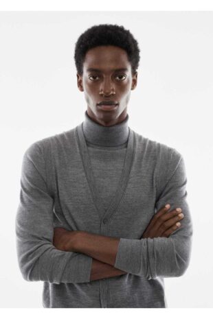 بافت خاکستری مردانه مانگو 57094761