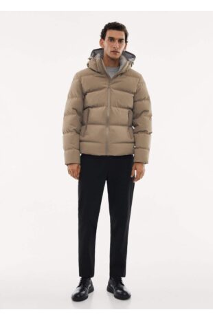 کت قهوه ای مردانه مانگو 57048264