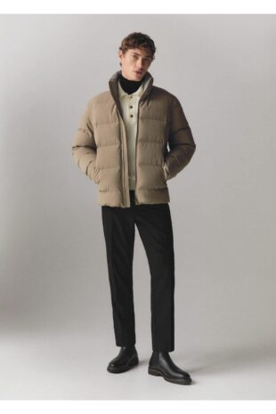 کت قهوه ای مردانه مانگو 57048264