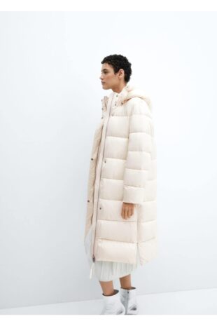 پالتو سفید زنانه مانگو 57069079