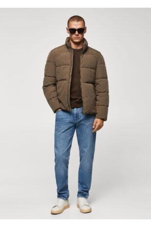 کت قهوه ای مردانه مانگو 57086709