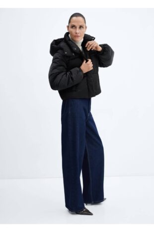 پالتو سیاه زنانه مانگو 57028268