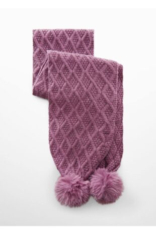 شال گردن بنفش دخترانه مانگو 57026001