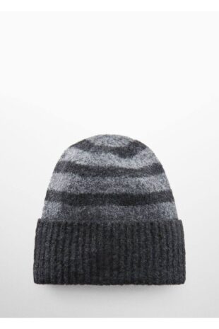 کلاه لبه دار خاکستری پسرانه مانگو 57046000