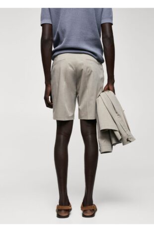 شلوار بژ فاق نرمال مردانه مانگو 57042504