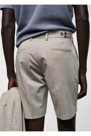 شلوار بژ فاق نرمال مردانه مانگو 57042504