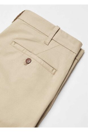 شلوار بژ فاق نرمال مردانه مانگو 57065957