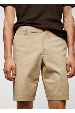 شلوار بژ فاق نرمال مردانه مانگو 57065957