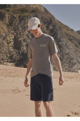 شلوارک آبی فاق نرمال مردانه مانگو 47016313