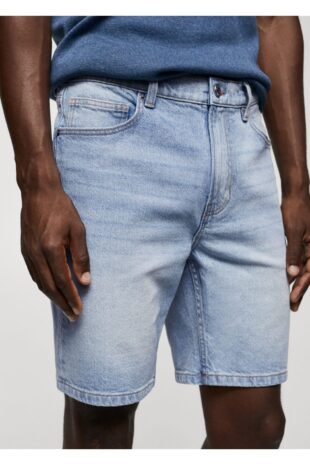 شلوار آبی فاق نرمال مردانه مانگو 57010679