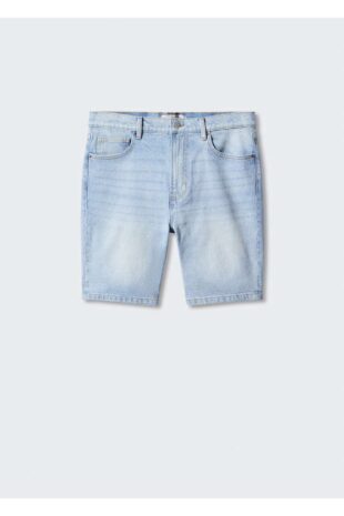 شلوار آبی فاق نرمال مردانه مانگو 57010679