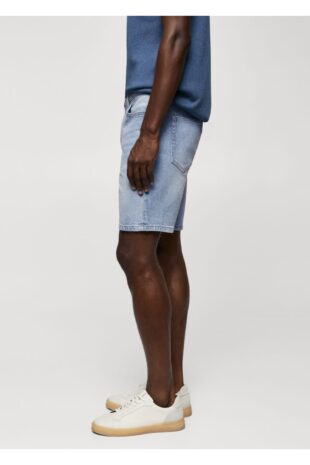 شلوار آبی فاق نرمال مردانه مانگو 57010679