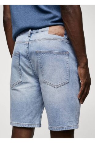 شلوار آبی فاق نرمال مردانه مانگو 57010679