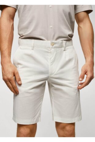 شلوار سفید فاق نرمال مردانه مانگو 57040551