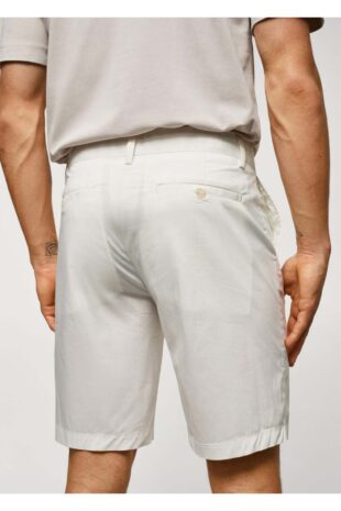 شلوار سفید فاق نرمال مردانه مانگو 57040551