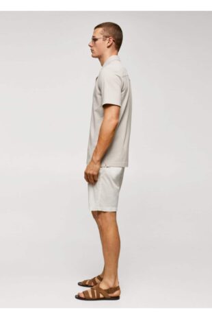 شلوار سفید فاق نرمال مردانه مانگو 57040551