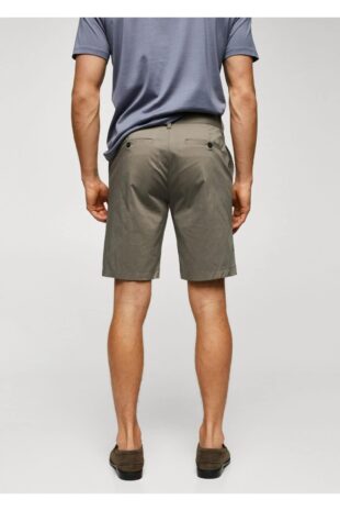 شلوار قهوه ای فاق نرمال مردانه مانگو 57040551