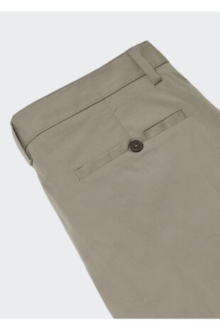 شلوار قهوه ای فاق نرمال مردانه مانگو 57040551