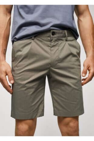 شلوار قهوه ای فاق نرمال مردانه مانگو 57040551